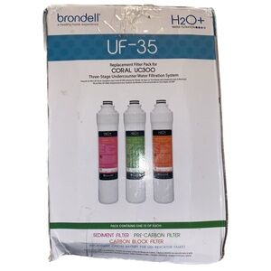 Brondell H2O+ UF-35 Coral UC300 3-Stage Undercounter Water Filtration System